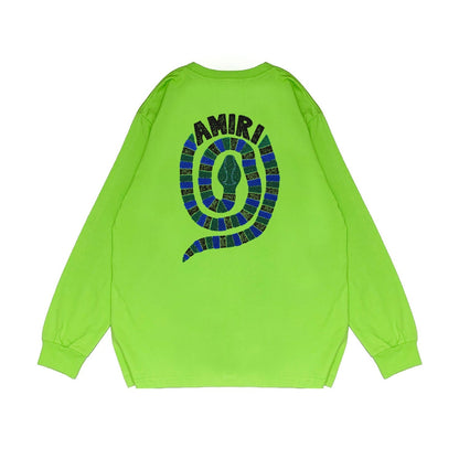 Amiri Long Sleeved Shirt Printed Trendy Pure Cotton