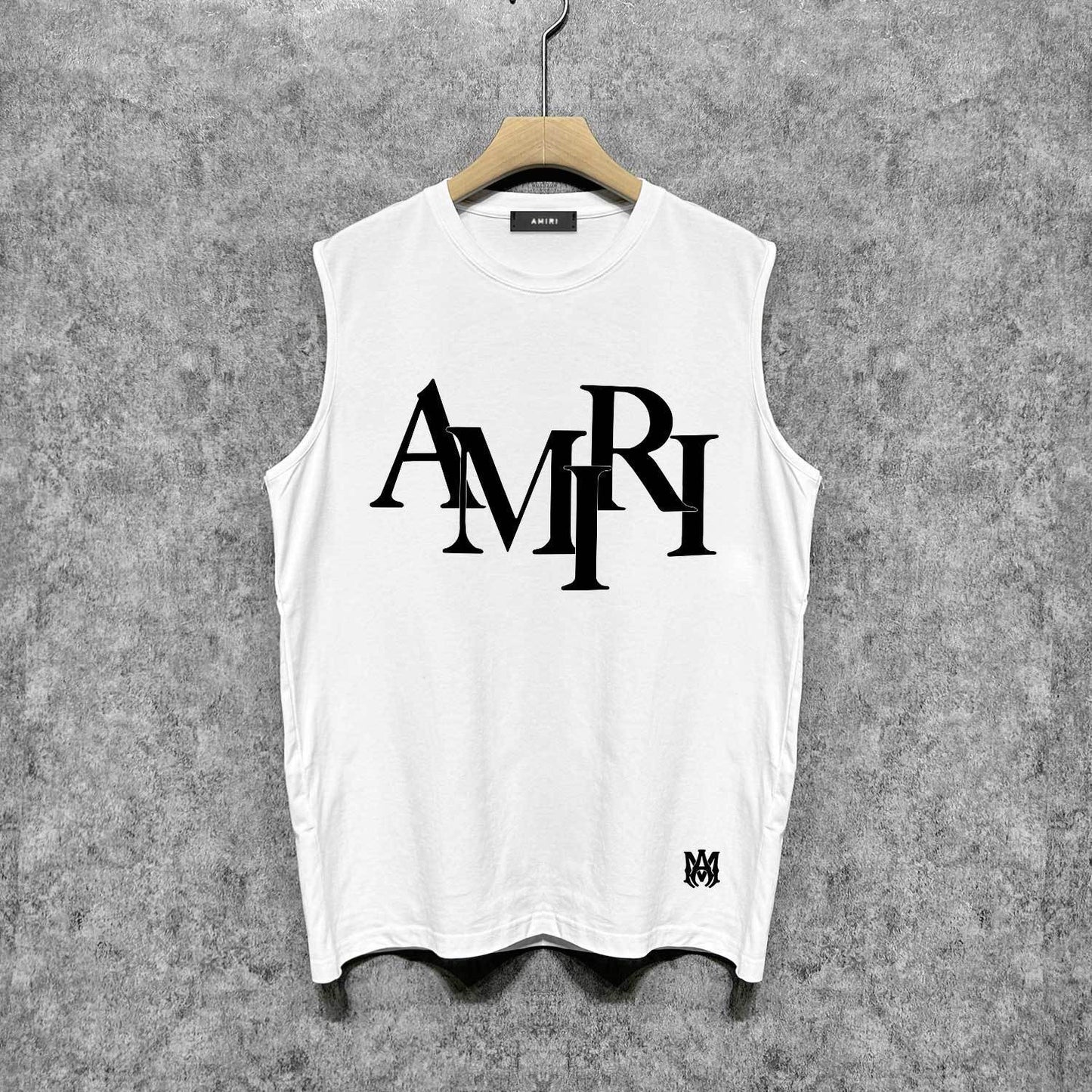 Amiri tank top with overlapping letter foam printing