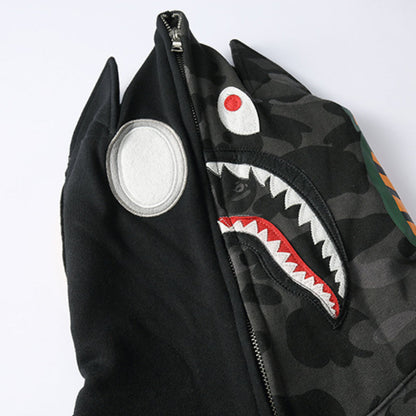 Bathing Ape Hoodie Camo Batman Zip Fleece Hooded Cardigan Shark Head Sweater Jacket