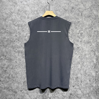 Amiri tank top small spider letter horizontal stripprinting