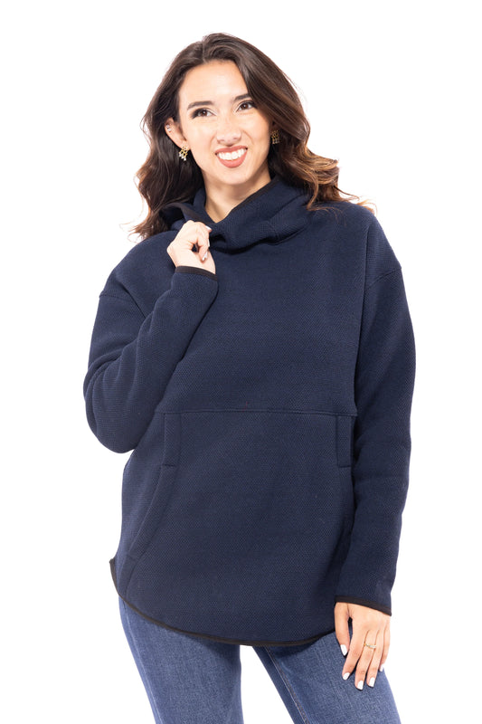 Walk With Me Women's Textured High-Neckline Hoodie