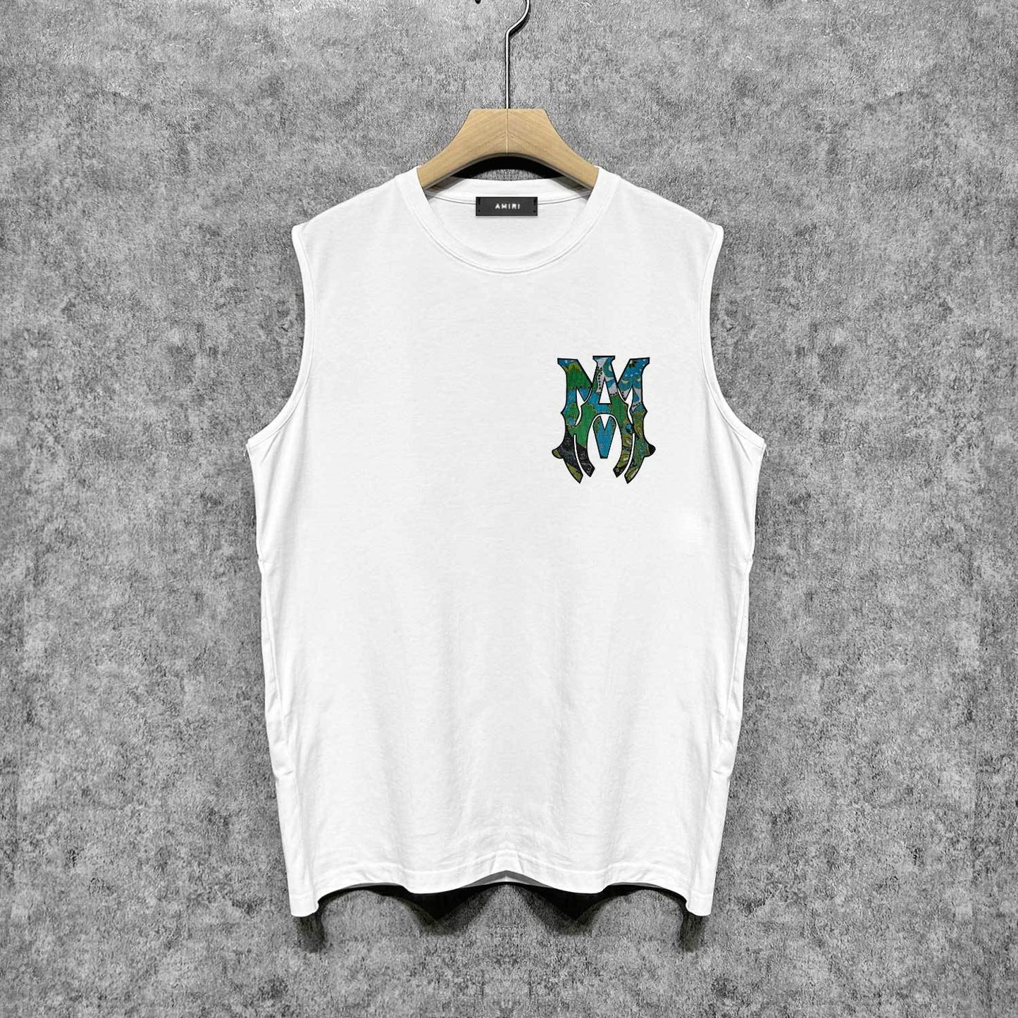 Amiri tank top waist flower camouflage letterprinting