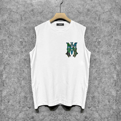 Amiri tank top waist flower camouflage letterprinting