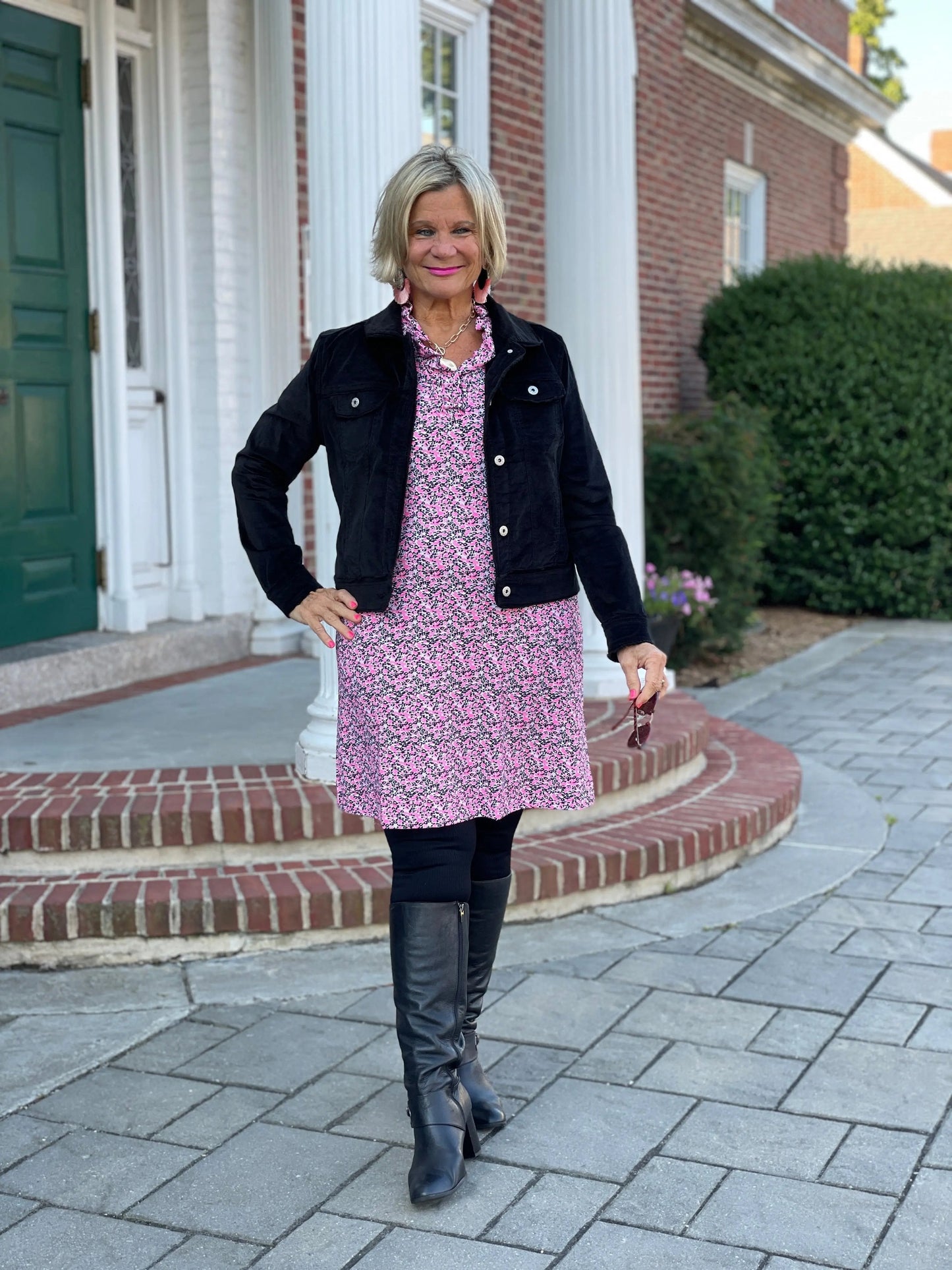 AUBREY PINK RUFFLE SLEEVE DRESS