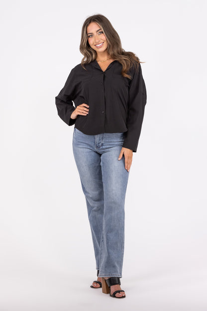 Putting In Work Women's Button Up Long Sleeve Top
