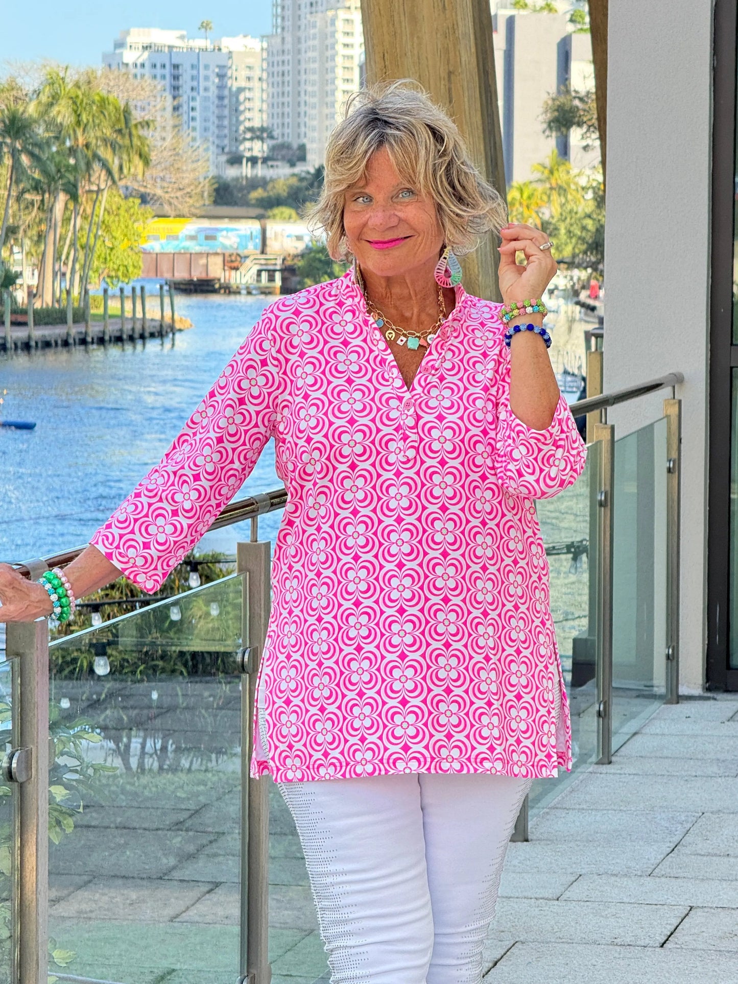 LULU B TROPIC PETALS TUNIC