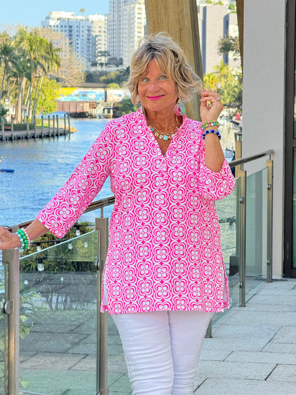 LULU B TROPIC PETALS TUNIC
