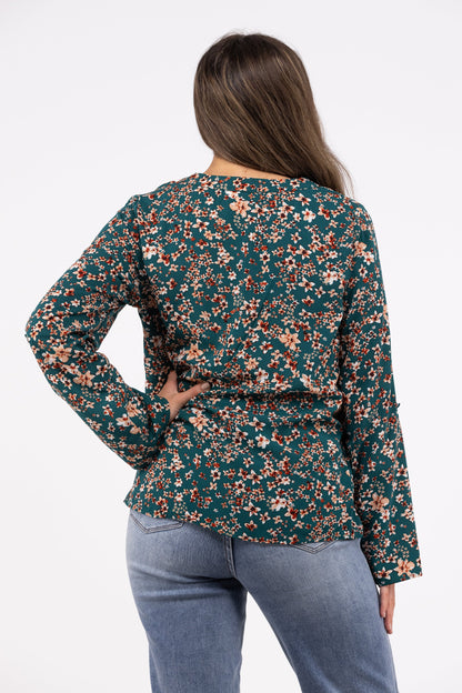 Sunday's Best Women's Floral Flowy Long Sleeve Top