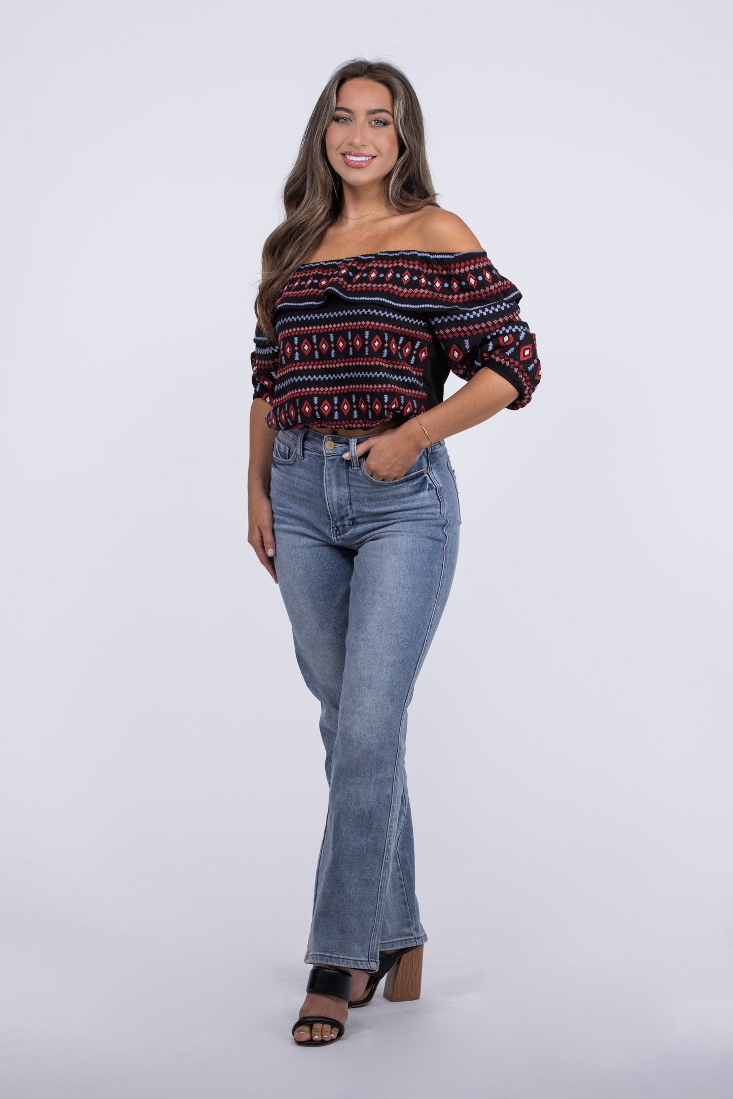 Midnight Romance Women's Off The Shoulder Cropped Top