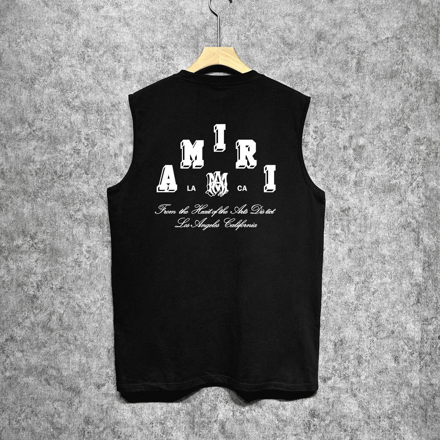 Amiri tank top bone white bone crack letterprinting
