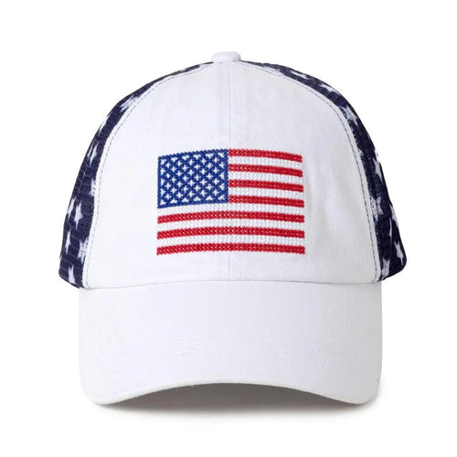 Cross StITCH American Flag BasebalL