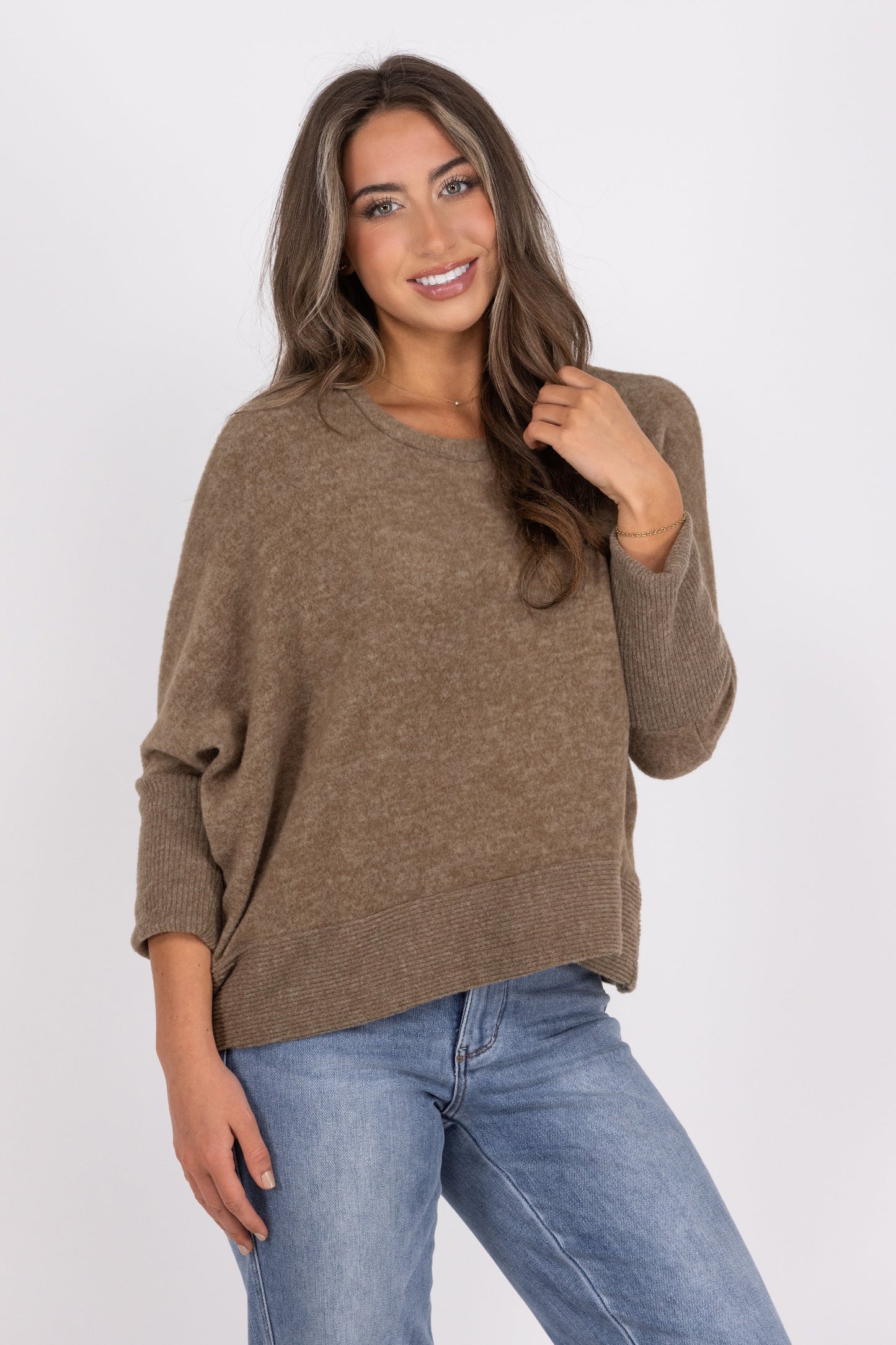 Texts To You Women's Everyday Dolman Sleeve Sweater