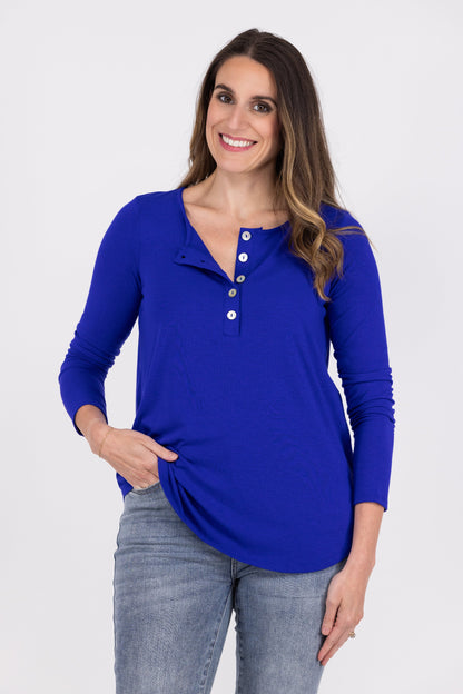 Shine Like the Sun Women's 1/4 Button Long Sleeve Top