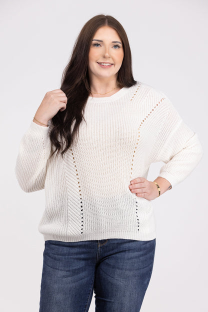 Seeing Diamonds Women's Classic Open Knit Sweater
