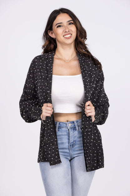 Like a Star in the Sky Women's Dotted Open Front Cardigan