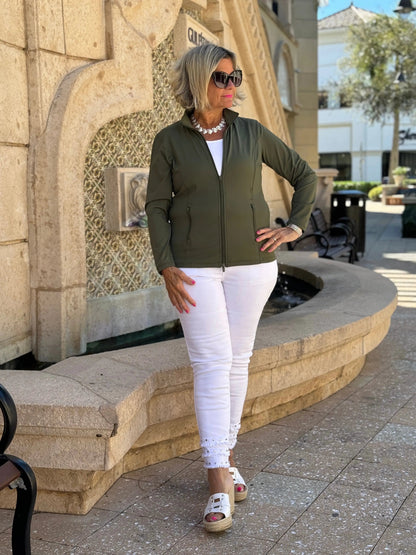 LULU-B OLIVE FULL ZIPPER JACKET
