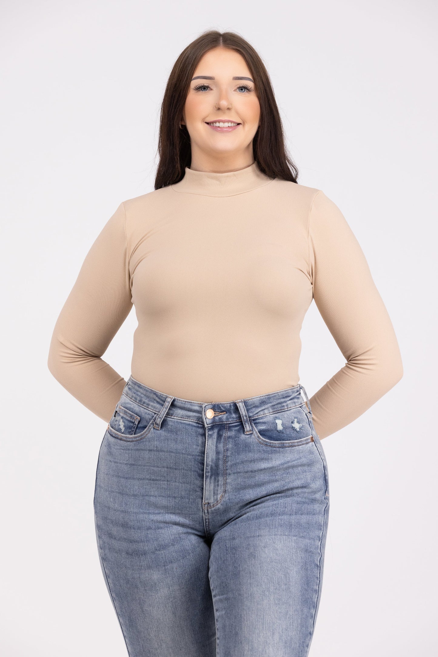 Layered In Love Women's Mock Turtleneck Long Sleeve Top