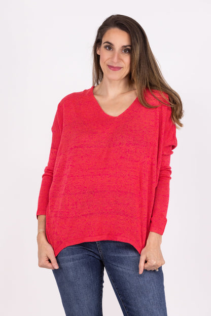 All Warmed Up Women's Cozy V-Neck Long Sleeve Top