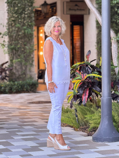 FRENCH RIVIERA WHITE SCALLOP TANK