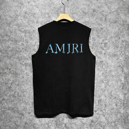 Amiri tank top splash paint simple letterprinting