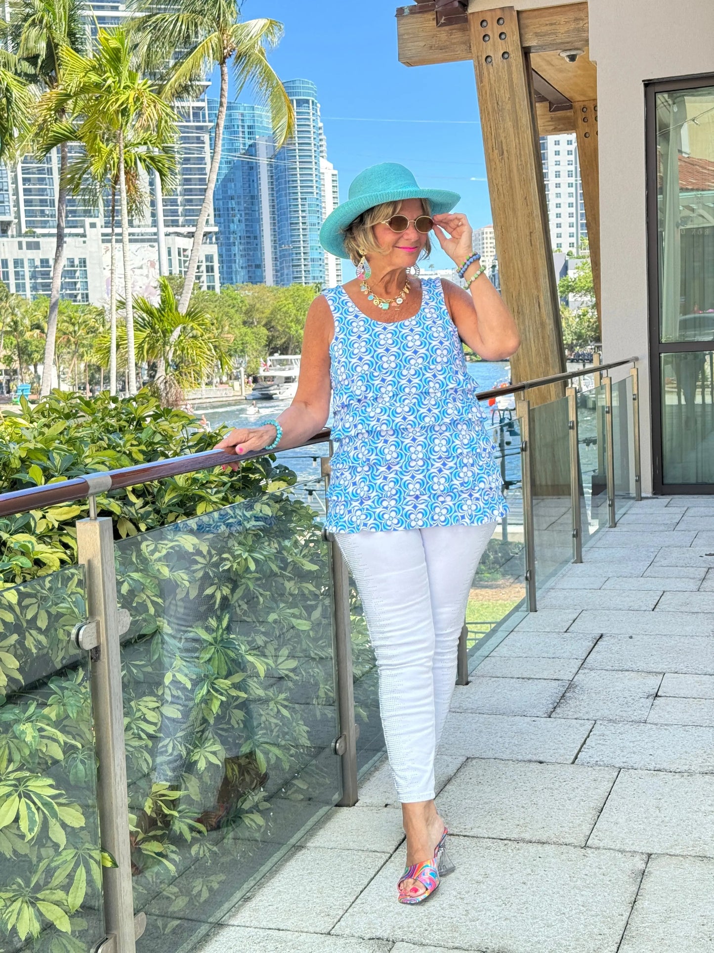 LULU B COASTAL BLOOM CHA CHA TANK