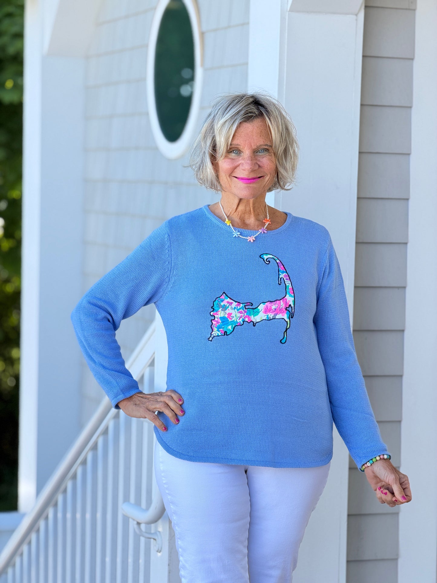 BEACH CLUB PERRI CAPE COD MAP SWEATER