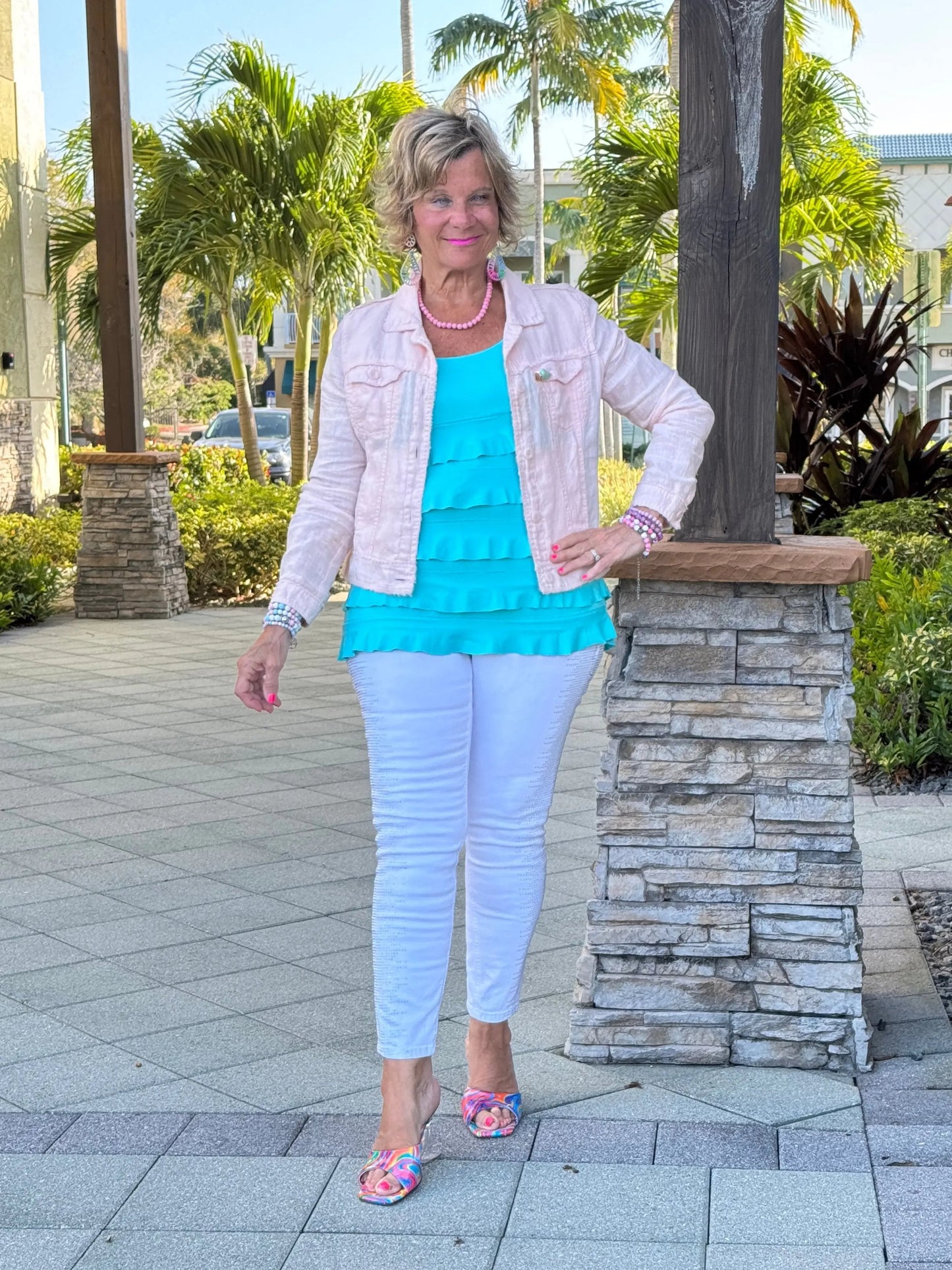 LULU B FROSTED PINK LINEN JACKET
