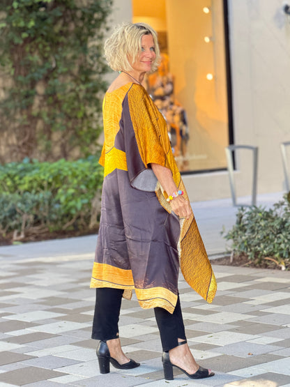 Gold & Black Geo Modal Kaftan