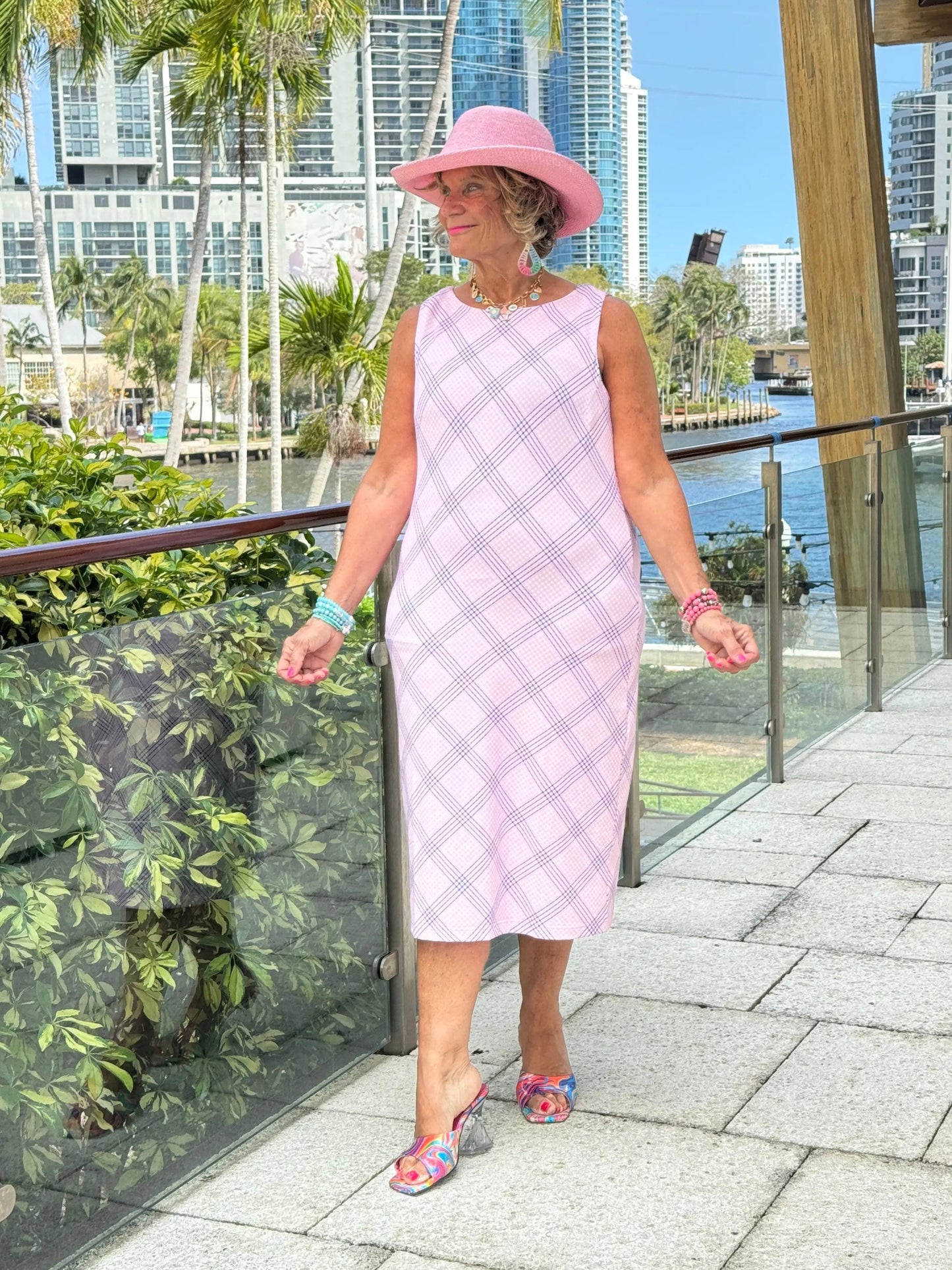 LULU B PINK CHIC MIDI SHIFT MAXI DRESS