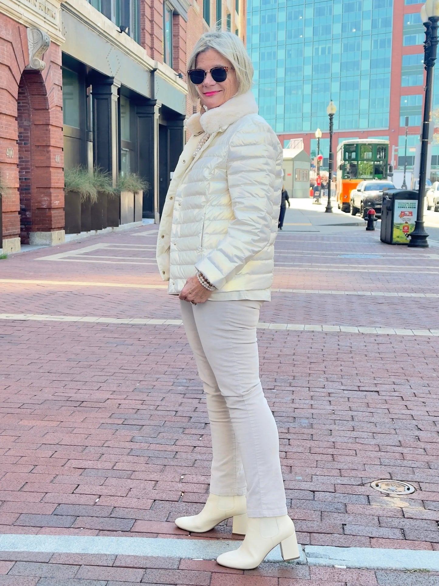 LULU-B PUFFER DOWN SNOW GOLD FAUX FUR JACKET