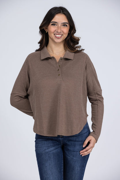 Casual Friday Women's Textured Long Sleeve Top