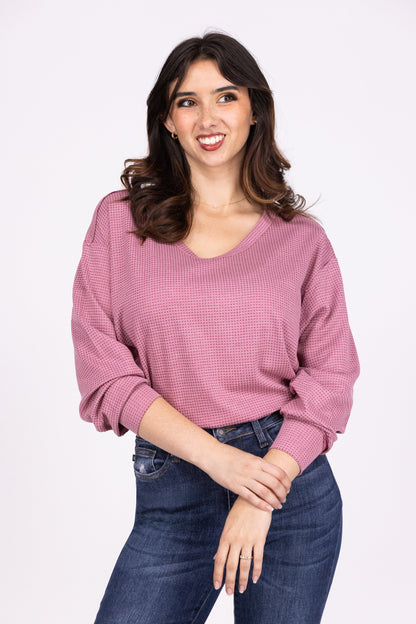 Wardrobe Winner Women's Soft Textured Long Sleeve Top