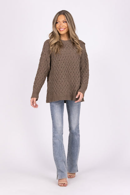 Cable Knit Cuddles Women's Oversized Sweater