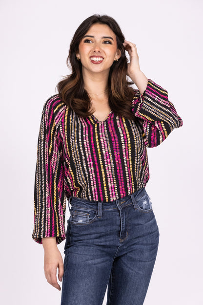 Lights Off Women's Oversized V-Neck Top
