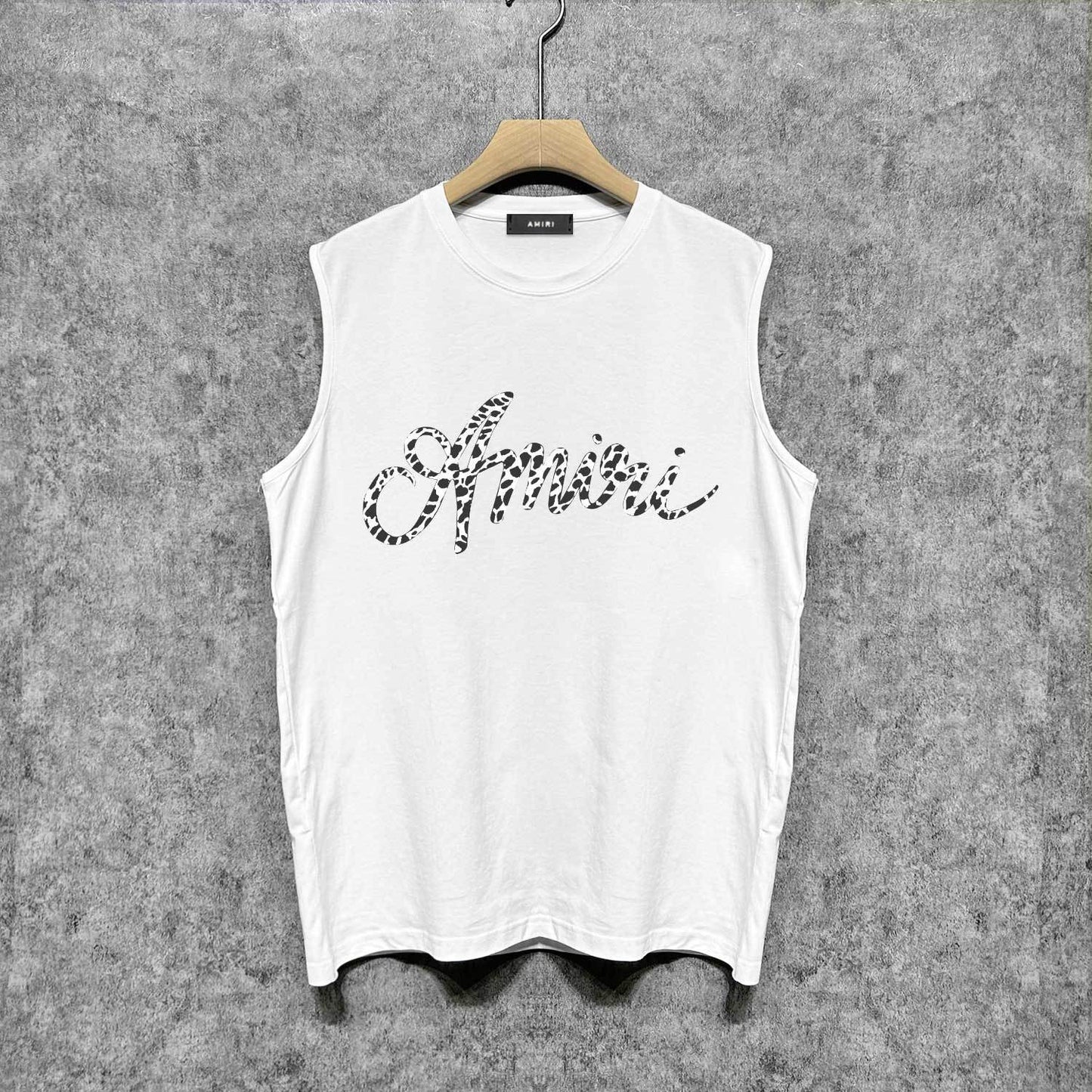 Amiri tank top silver ring snake letterprinting