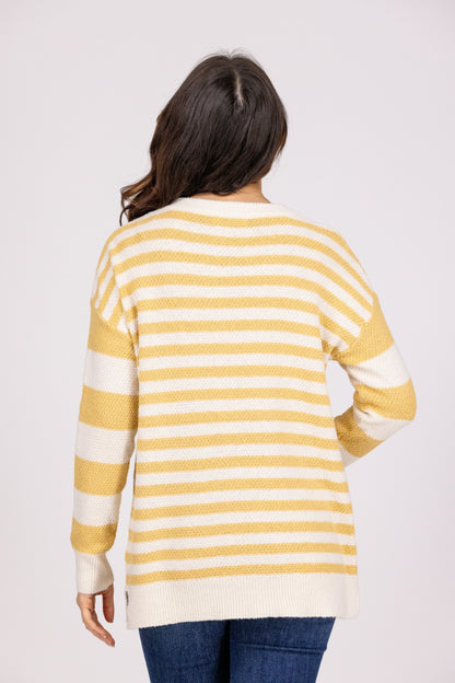 Nuzzles and Cuddles Women's Soft Striped Crew Neck Sweater