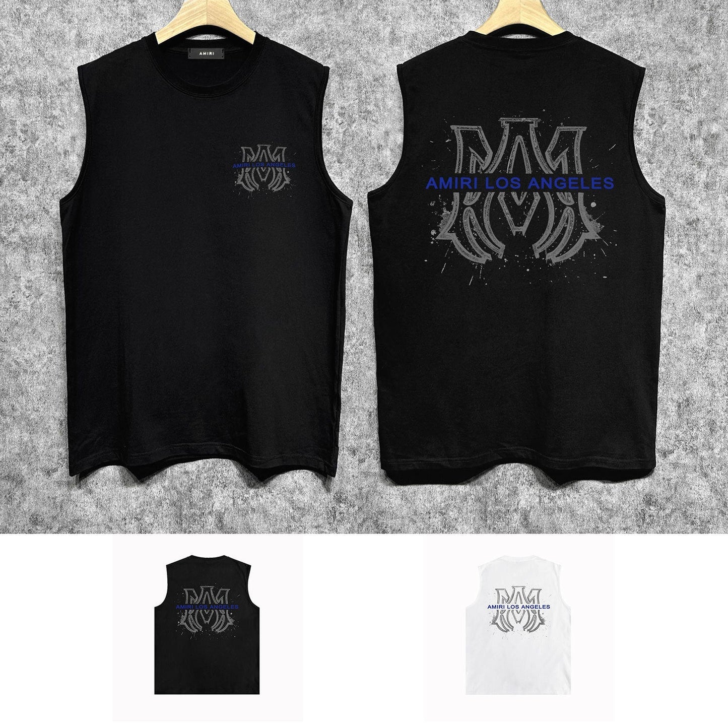 Amiri tank top splash ink large simple logo printing