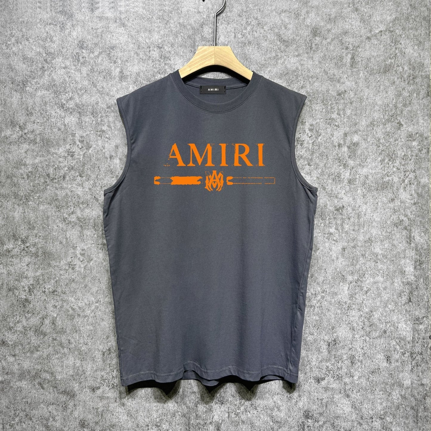 Amiri tank top with damaged letter horizontal stripesprinting