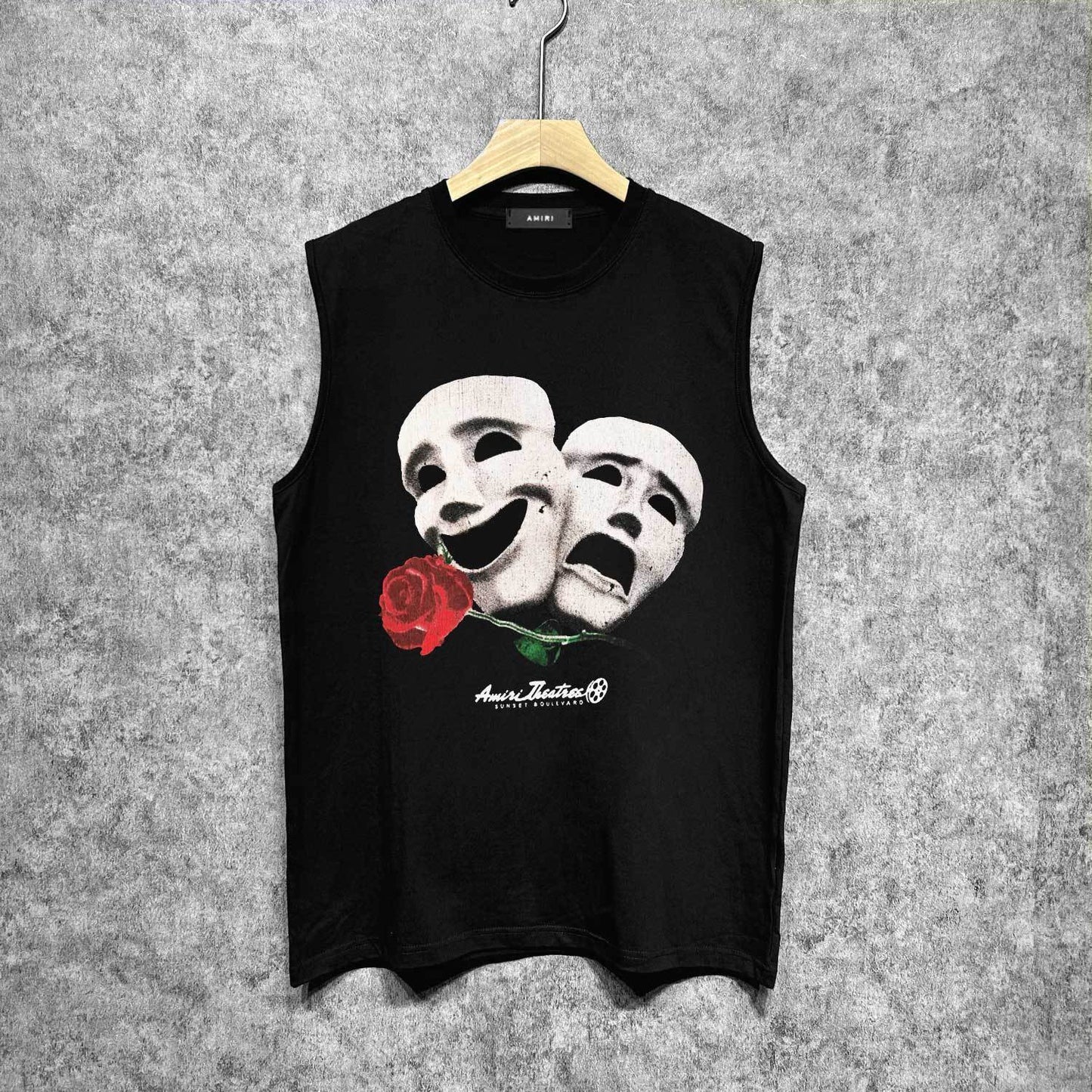 Amiri tank top double-sided rose printing
