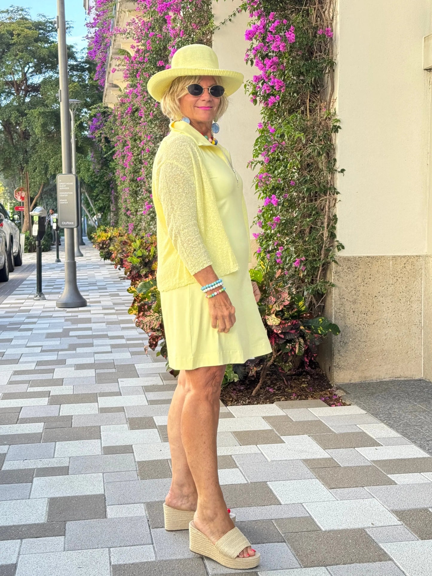 LULU-B SOLID HALF ZIPPER SUNSHINE SWING DRESS