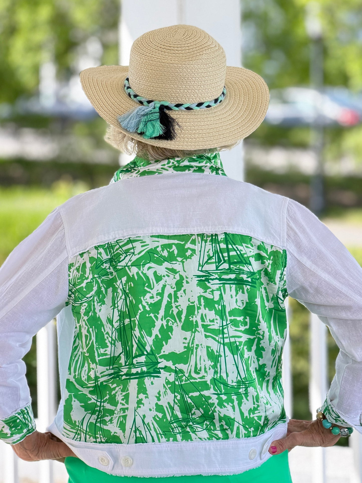 HARBOR LIGHTS GREEN LINEN JACKET