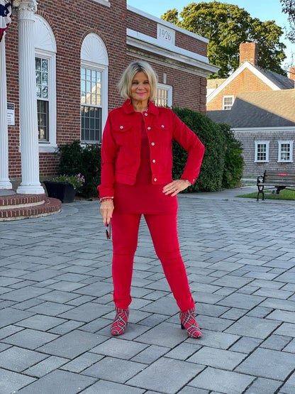 LULU-B RED VELOUR PANTS