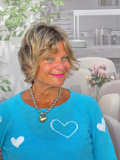 AQUA HEART CHENILLE SWEATER