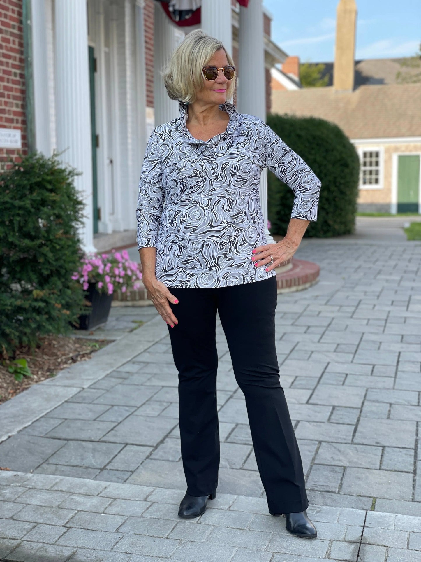 ELEGANT EXPRESSIONS RUFFLE TOP