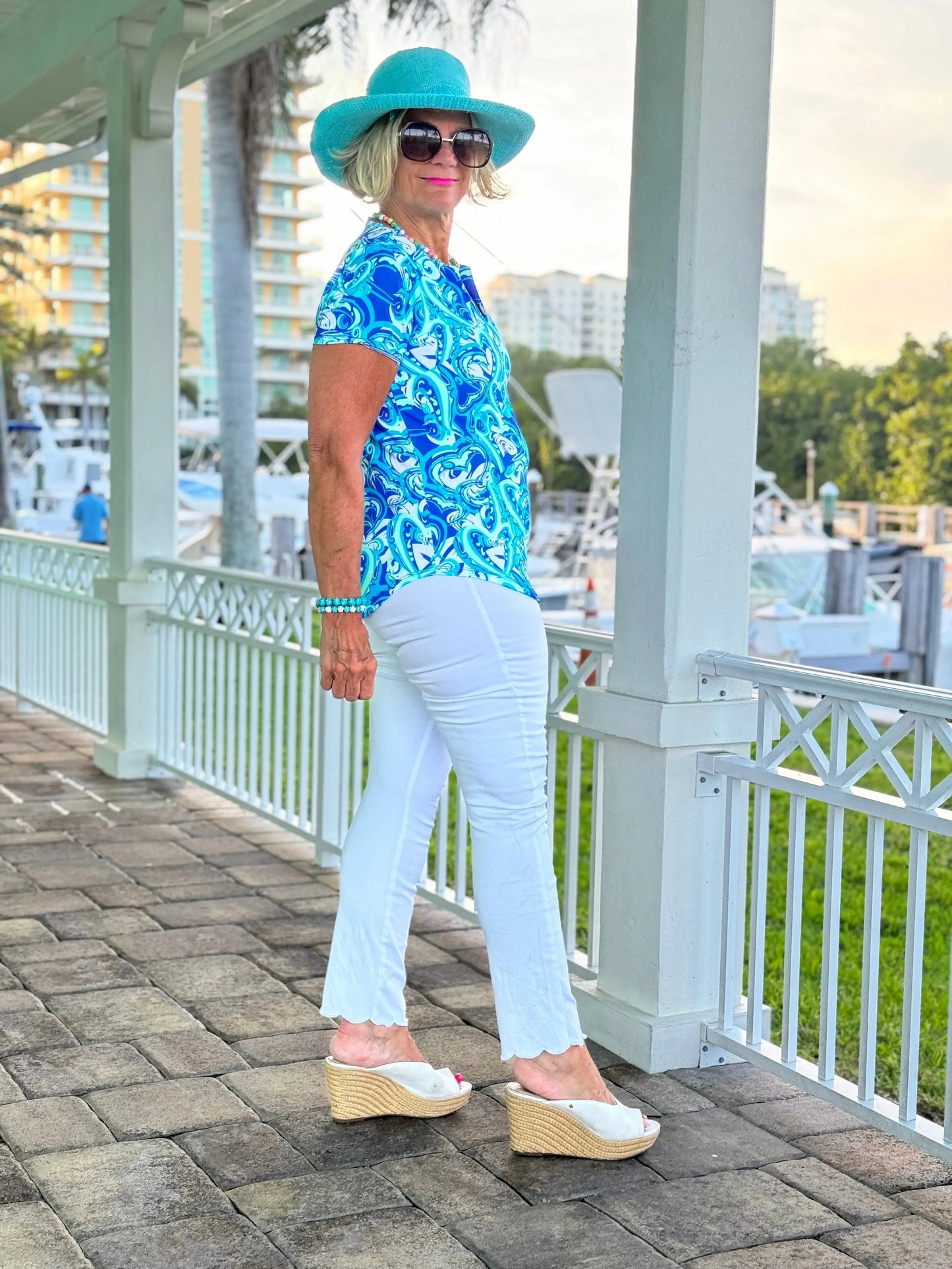 BLUE DREAMING SHORT SLEEVE TOP
