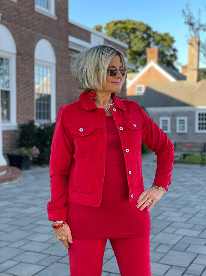 LULU-B RED VELOUR PANTS