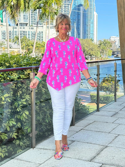 LULU B SEAHORSE BAY ASYMMETRIC TOP
