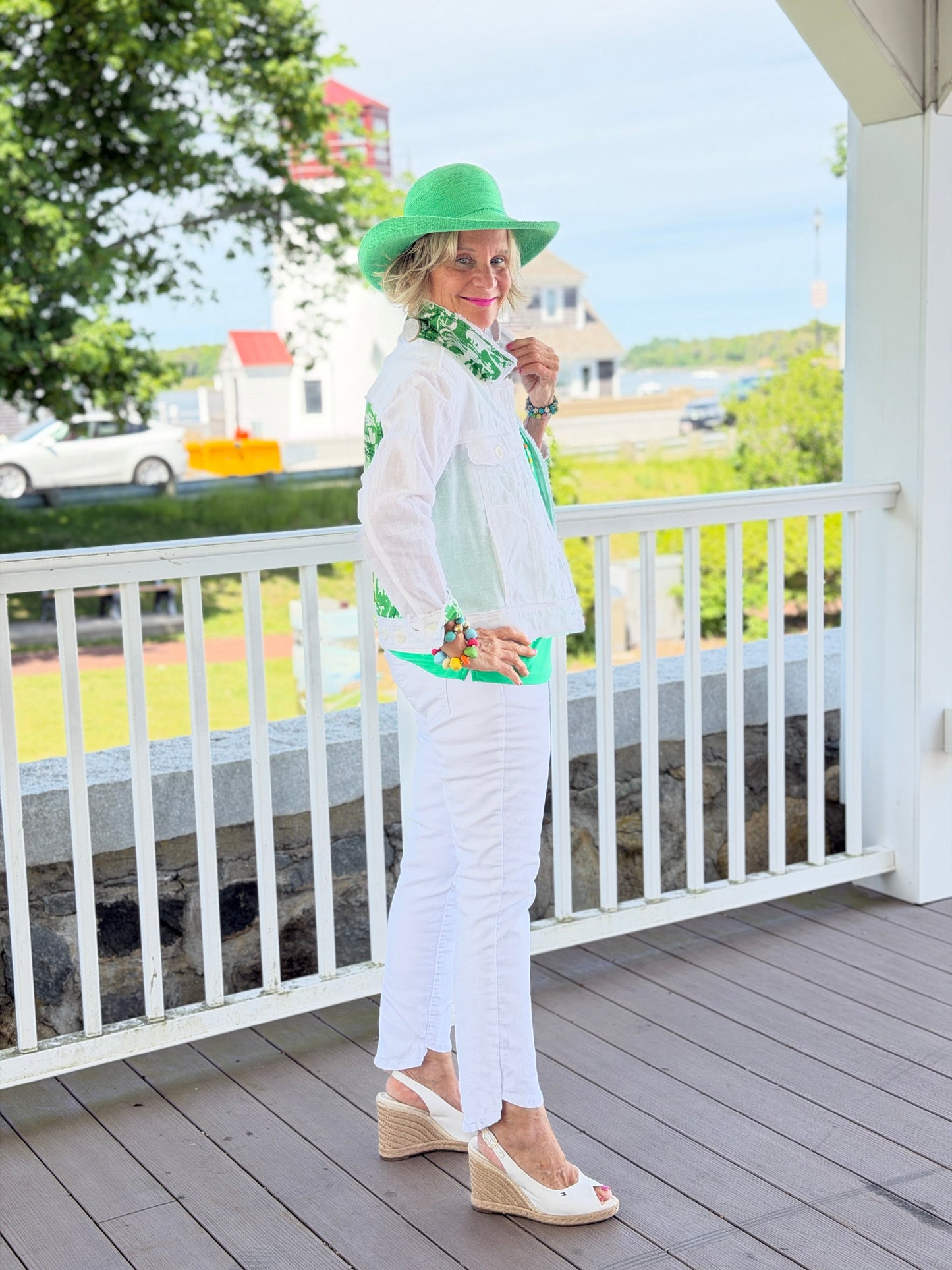 HARBOR LIGHTS GREEN LINEN JACKET
