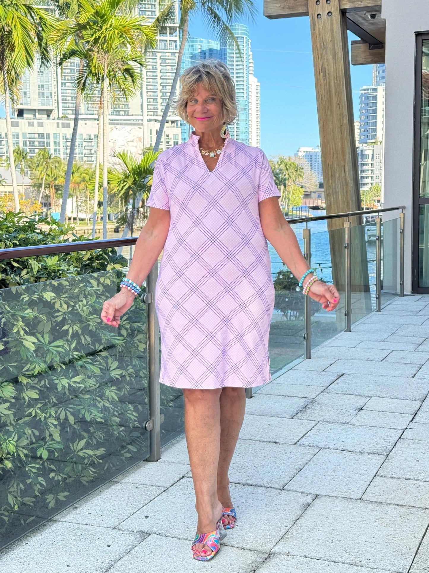 LULU B PINK CHIC SHORT SLEEVE DRESS