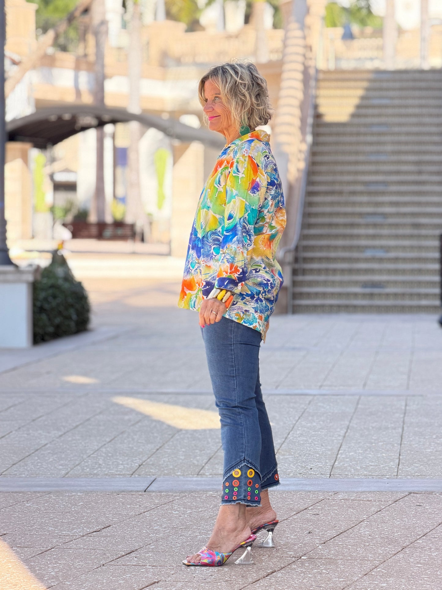Ethyl Casual Collar V-Neck Blouse - Approval